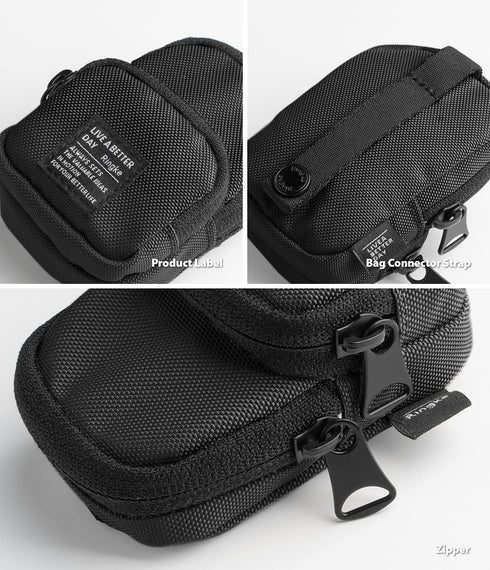 Ringke Mini Pouch, Two Pocket Small Bag for Wireless Ear Buds, Waterproof Keychain Accessories for AirPods Pro