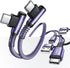 AINOPE 6.6ft Purple USB C to USB C Cable 2-Pack, 60W Fast Charging, Right Angle, Compatible with iPhone 15 Pro Max,