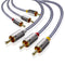Ruaeoda AV Cable 6ft 3RCA Cables, Braid 3RCA to 3RCA Composite Audio Video Cable Compatible with Set-Top Box
