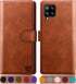 SUANPOT Leather Wallet Case for Samsung Galaxy A42 5G, RFID Blocking, Flip Folio Book Phone Case (Light Brown)