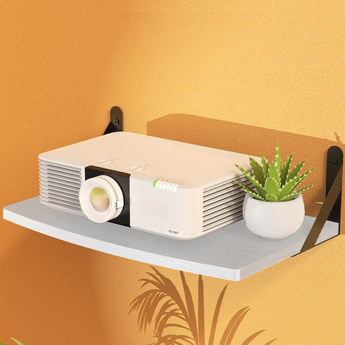 DAWASAPAT Projector Wall Mount Floating Shelf, 15.7 * 9.8 inch White Mini