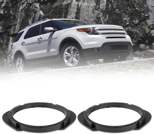 5"x7" / 6 x8 to 6.5 Door Speaker Spacer Bracket Adapter, 2PC for Select 1992-2014 Ford/Lincoln/Mercury, 6.5 inch