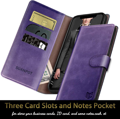 SUANPOT RFID Blocking Wallet Case for iPhone 7/8/SE2/SE 3rd 2020/2022, Flip Book PU Leather Cover for Apple iPhone SE3