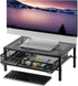 Metal Computer Monitor Stand with Drawer, Desktop Riser for Laptop, Printer, and Monitor, Black