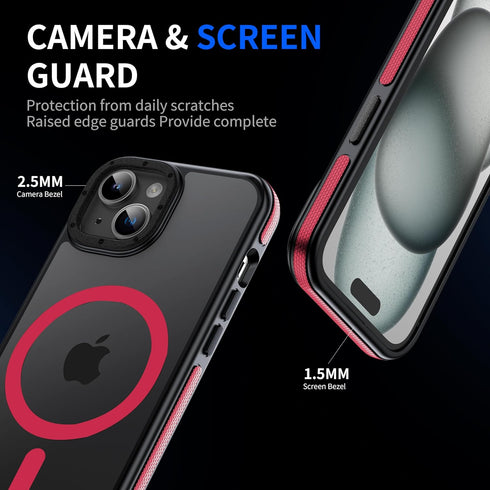 Strong Magnetic Case for iPhone 15, 10Ft Military-Grade Protection, Compatible with MagSafe, Shockproof Slim Thin Cover