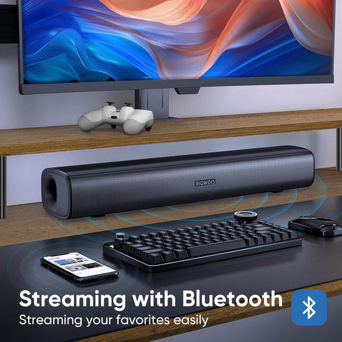 Sound Bar for Smart TV, Compact Design Soundbar TV Speakers with Customized Bass Reflector, Easy Set up Home Audio