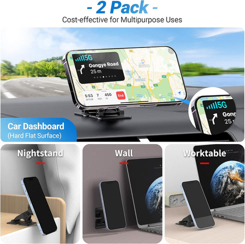PROfezzion 2-Pack Magnetic Phone Holder for Car, Compatible with MagSafe Car Mount, iPhone 16 15 14 13