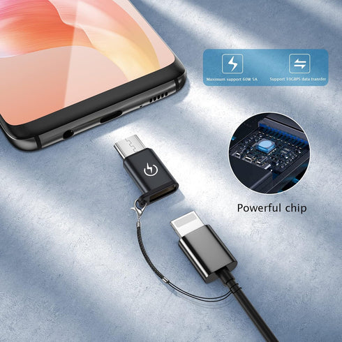 USB C to Lightning Adapter, Supports PD Fast Charging, Suitable for USB C Male to i-OS Female adapters (2), No