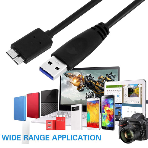 SaiTech IT USB 3.0 Cable A to Micro B, High Speed Up to 5 Gbps Data Transfer for Portable External Hard Drive