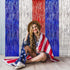 LOLStar 4th of July Decorations, 3 Pack Red White Blue Tinsel Foil Fringe Curtains, Photo Booth Prop Streamer Backdrop