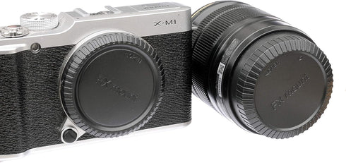 (2 Pack) Fuji X Mount Lens Rear Cap, X Mount Body Cover, Camera Sensor Protective Cap, Compatible with Fujifilm X-Pro2 X-Pro3 X-E3 X-E4 X-T1 X-T2 X-T3 X-T4 X-T10 X-T20 X-T30 X-T30II X-T100 X-H1 X-H2