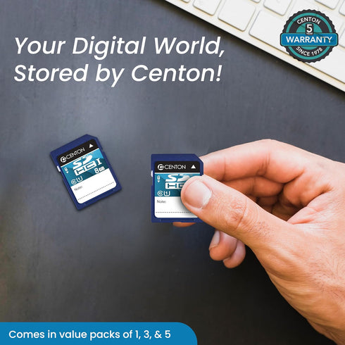 Centon Electronics MP Essential SDHC Card, 8GB UHS1, Ultimate Memory Card for Phones, Tablets, Cameras (5 Bulk Pack)
