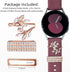 Bands for Samsung Galaxy Watch 7/6/5/4, 40mm 44mm with Charms, Women Flower Engraved Silicone Strap