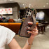 Luxury Brown Phone Case for Samsung Galaxy S23 Ultra - 6.8" Anti-Drop Designer Case with Wristband Strap.