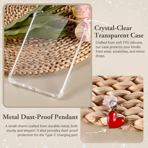 CoBak 7" 6 1 Clear Case for All-New E-Readers - with Pcs Inserts Cardstock Paper, Pcs Dust Plug, not Compatible
