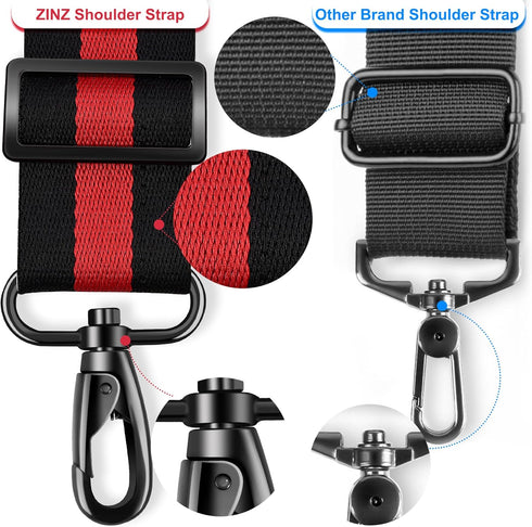 ZINZ Shoulder Strap 59 Inch, Universal Bag Strap with Ultra-Thick Breathable Pad, Stripe-BRB Design