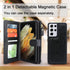 Harryshell Detachable Magnet Zipper Wallet Case for Samsung Galaxy S21 Ultra 5G, 12 Card Slots Holder (Floral Black)