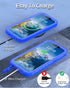 SPORTLINK iPhone 13 Pro Max Case - Waterproof, Shockproof, Full Body Dustproof with Built-in Screen Protector, Blue.