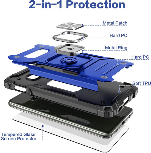 Galaxy S10E Case with Screen Protector, Lightweight Shockproof Cover with Car Mount Kickstand for Samsung Galaxy S10E,