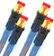 Snowkids Cat 8 Ethernet Cable 6.6 FT 2 Pack, High Speed 40Gbps, 2000Mhz Braided LAN Cable with Gold Plated RJ45