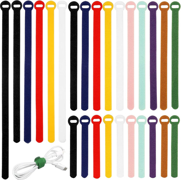 150PCS Cable Ties, 4+6+8+10 Inch Reusable Cable Management, Adjustable Cord Organizer, Microfiber Cloth Hook and Loop