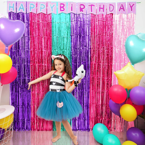 Satankya 2 Pack 24pcs 1pcs Cute Dollhouse Birthday Decorations, Including Dollhouse Party Streamers, Doll House