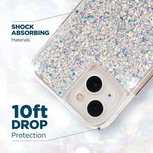 Case-Mate Twinkle Stardust iPhone 13 Case for Women - Luxury Glitter, 10ft Drop Protection, Wireless Charging, Shock