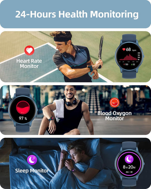 Parsonver Smart Watch for Men Women, 2024 Fitness Tracker with Call Function, Heart Rate/SpO2/Sleep Monitor, IP68
