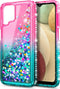 NZND Case for Samsung Galaxy A42 5G, Sparkle Glitter Flowing Liquid Shiny Bling Phone Case (Pink/Aqua)