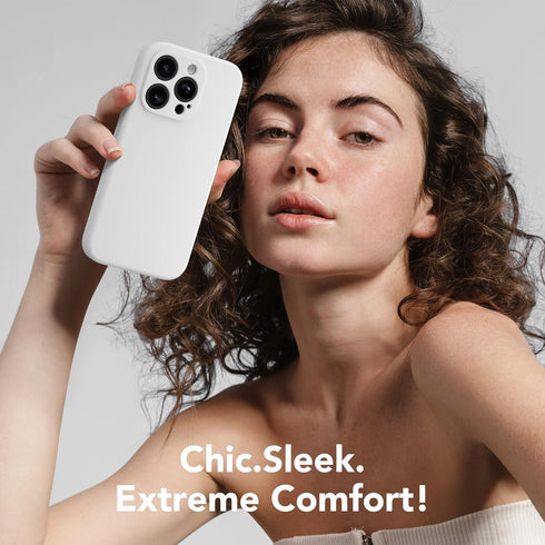 iPhone 14 Pro Max Case, White Silicone Shockproof, MagSafe Compatible, Full Camera Protection + 2 Screen Protectors,