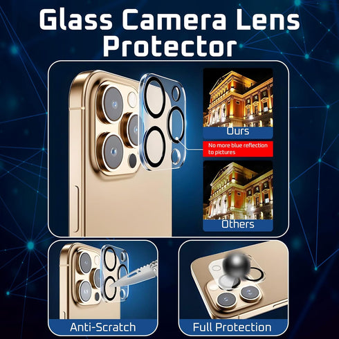VIZIN (3 Pack) (3 pack). 16 3 9H - Screen Protectors + Camera Lens Protectors Pro Max. Includes Installation Kits.