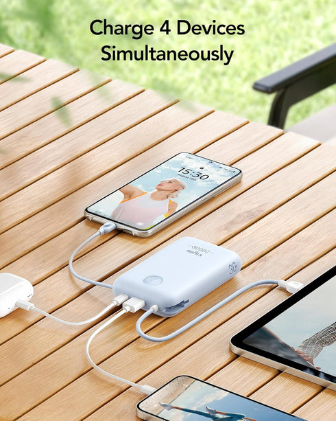 VIYISI 20000mAh 30W Pack 16/15/14, Portable Charger Fast Charging, Power Bank with Built-in Cables & LED Display, USB C