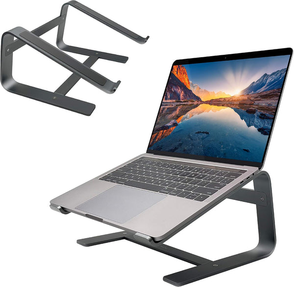 Macally Macbook Stand - Laptop Stand for Desk, Premium Aluminum Stylish and Sturdy Holder for 10"-17.3"