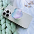 Expanding Heart Glass Mobile Phone Grip Holder for Smartphones, Collapsible Cell Phone Stand (Purple Blue Heart)