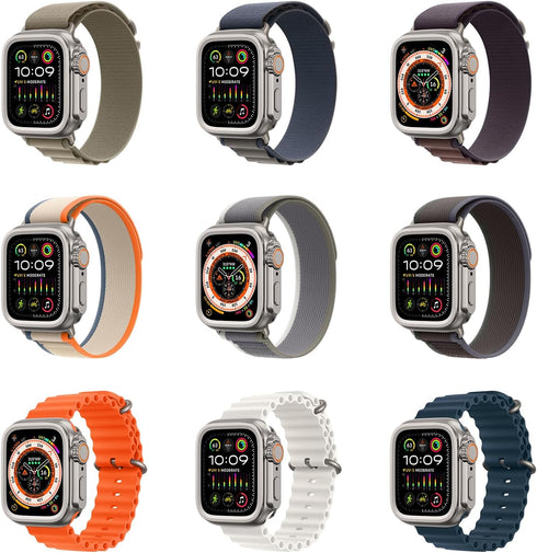 amBand 3 in 1 Metal Case for Apple Watch Series 9/8/7 45mm, Rugged Bumper Protector with Watch Crown and Back Cover