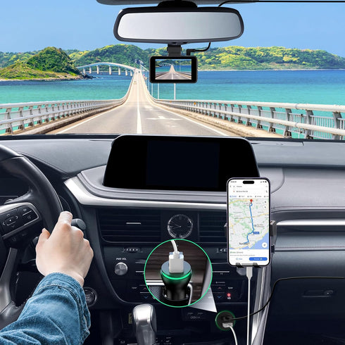 Dash Camera Car Charger, Dual USB Ports Mini/Micro USB Interfaces, Universal Car Adapter Power Cord 4m/13.12ft