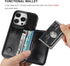 KIHUWEY iPhone 15 Pro Wallet Case with Credit Card Holder, Premium Leather Kickstand Flip Cover (Black)