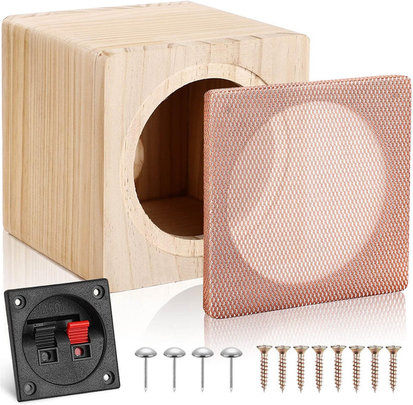 Facmogu 5in Wooden Speaker Enclosure, Empty Speaker Box for Premium Speakers to Enhance Sound and Bass