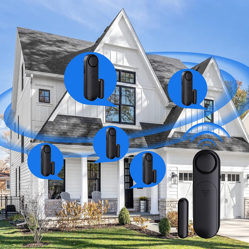 Door Alarm When Opened (2 Pack), 120dB Door and Window Open Sensor for Home Security, Kid Safety, Black