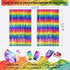 Sparkly Rainbow Foil Fringe Curtain, Metallic Streamers Tinsel Party Backdrop Decorations - 2 Packs