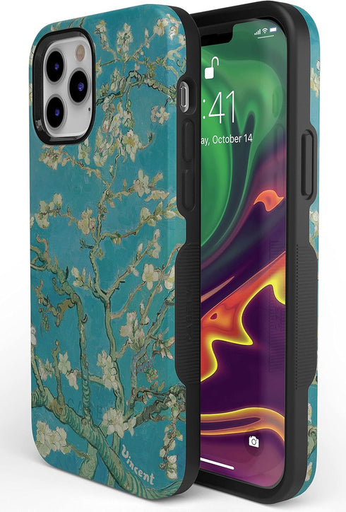 Casely iPhone 12/12 Pro Floral Case, Compatible with MagSafe, Van Gogh Almond Blossom Phone Case