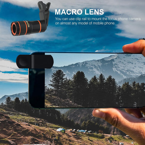 POPETPOP 8X Universal Telephoto Smartphone Camera Lens Kit High-Definition Macro External Phone Lens for Mobile