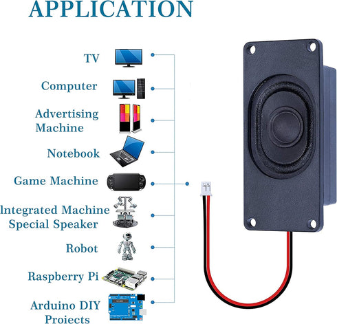 3 Watt Speaker 8 Ohm Compatible with Arduino Motherboard, JST-PH2.0 Interface for Small Electronic Projects