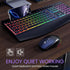 VEILZOR 2.4G 9 Set Wireless Keyboard and Mouse Combo- Rechargeable Keyboard with Phone Holder, Ergonomic Wrist Rest
