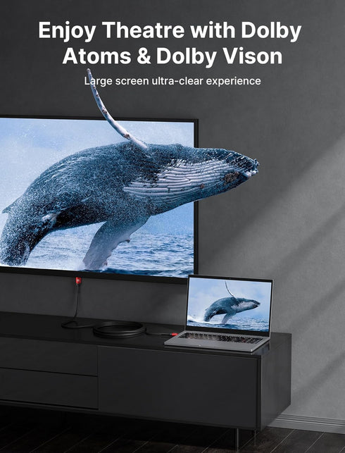 10K 2.1 10FT 2-Pack 48Gbps 8K@60Hz 4K Cords(7680x4320, 4K@120Hz) HDR10 2.2 2.3 3D, PS5/PS4/X-Box/Roku JSAUX HDMI Cables