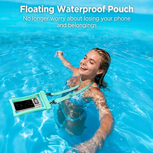 CACOE IPX8 2 Pack-Up 10.0",Adjustable [Floatable Floating Universal Waterproof Phone case to Lanyard Phone