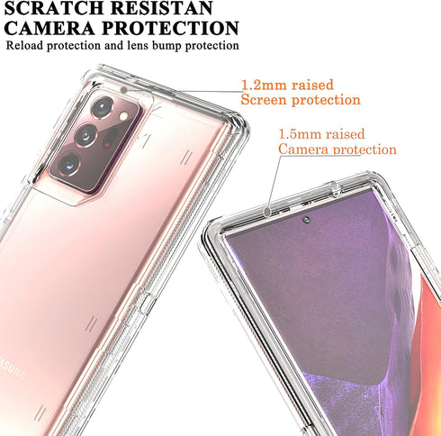 YmhxcY Galaxy Note 20 Ultra Case - Clear Silicone Cover with 3 Layer Drop Protection, Shockproof