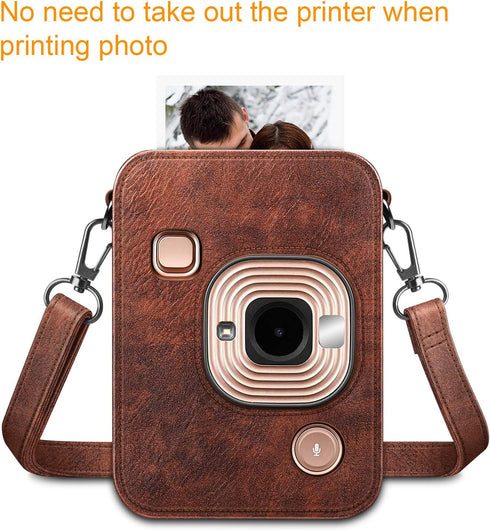 Fintie Carrying Case for Fujifilm Instax Mini LiPlay Instant Camera, Vegan Leather Portable Bag with Removable Strap