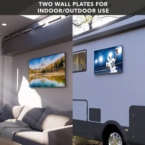 Mount-It! 0.7" 13-43" 30 lbs, 75x75 100x100, RV TV Mount, Rust-Proof Polymer, Dual Wall Plates & Quick-Release