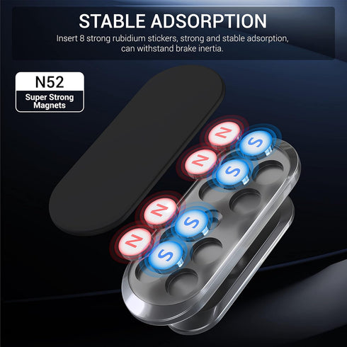TT&C 2-Pack N52 S25 S24 S23 9 Magnetic Phone Mount for Car Dashboard - Super Strong Cell Phone Holder (High-Bond